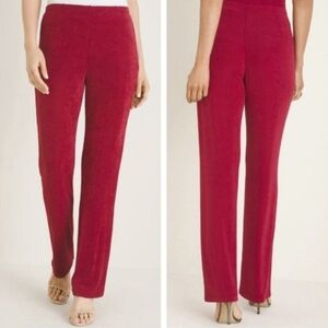 Chico’s Travelers No Tummy Pant 4T XXL Pull On Slinky Pink Ruby Red liquid knit